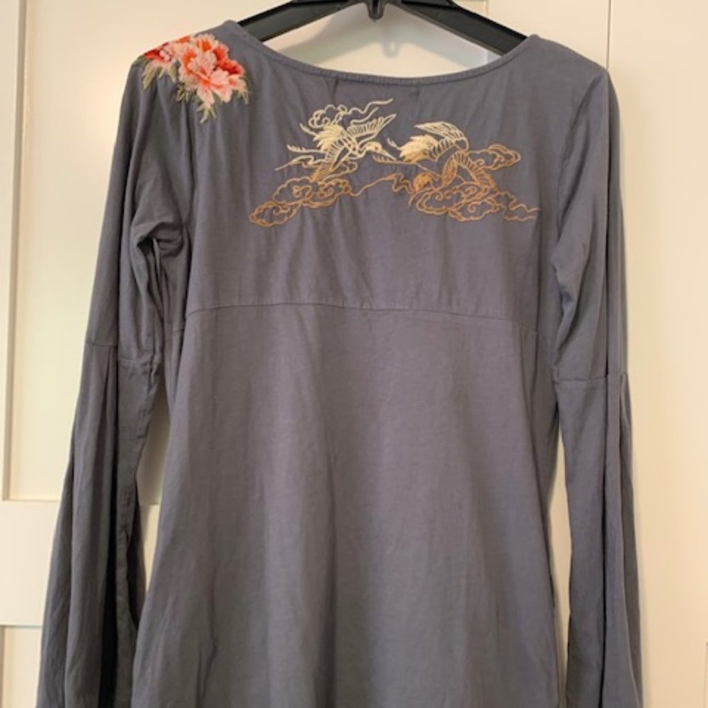 Johnny Was Long Sleeve Embroidered Tunic Style Top - Picture 3 of 8